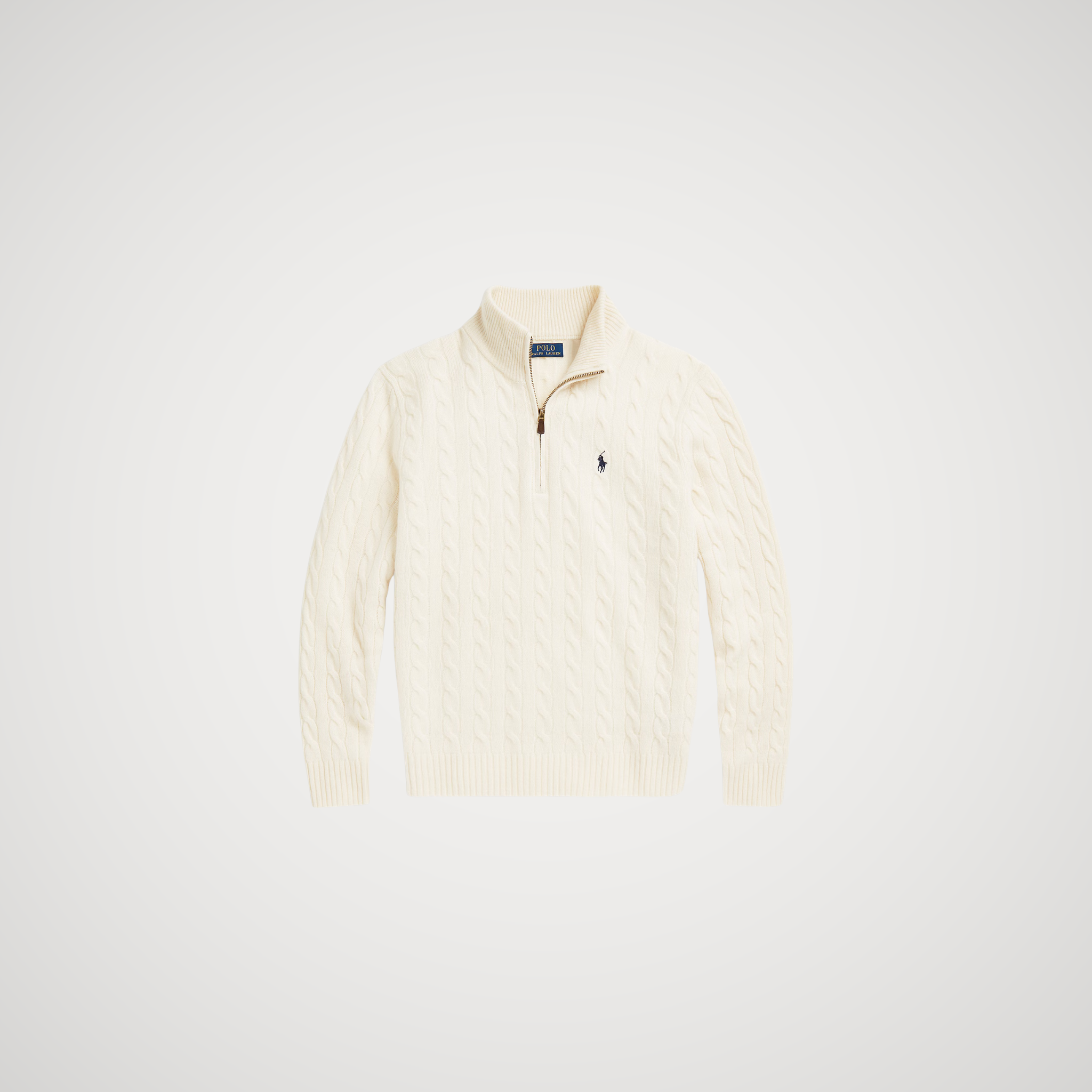 Polo Ralph Lauren Cable-Knit Quarter-Zip Jumper Save to Wishlist "Andover Cream"