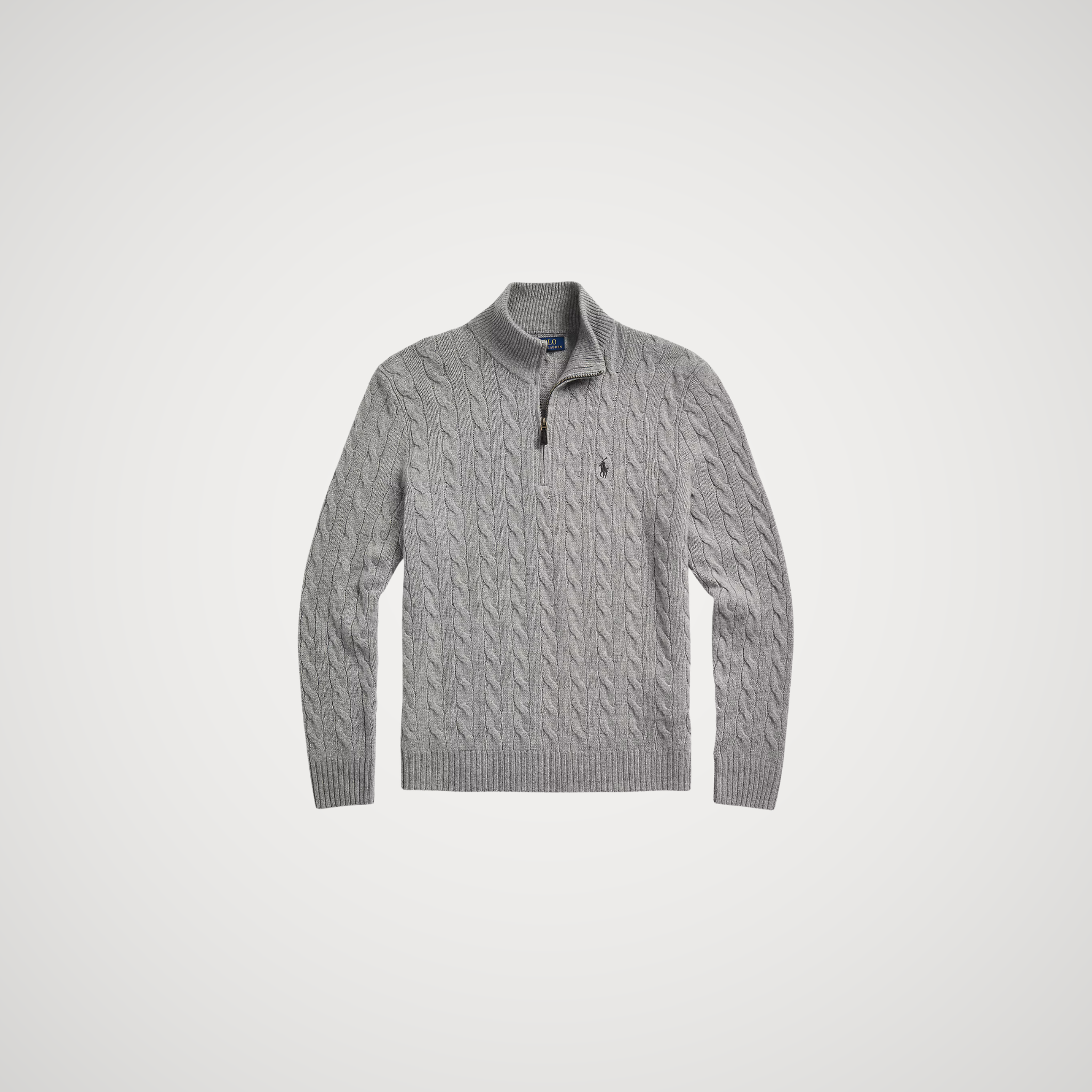 Polo Ralph Lauren Cable-Knit Quarter-Zip Jumper Save to Wishlist "Fawn Grey Heather"